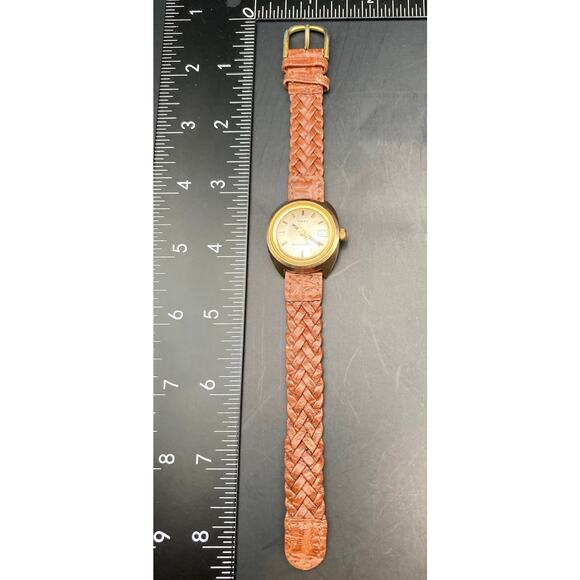 VTG Timex Womens Wind Up Mechanical Watch 28mm with Date Indicator Adjustable - Picture 10 of 11